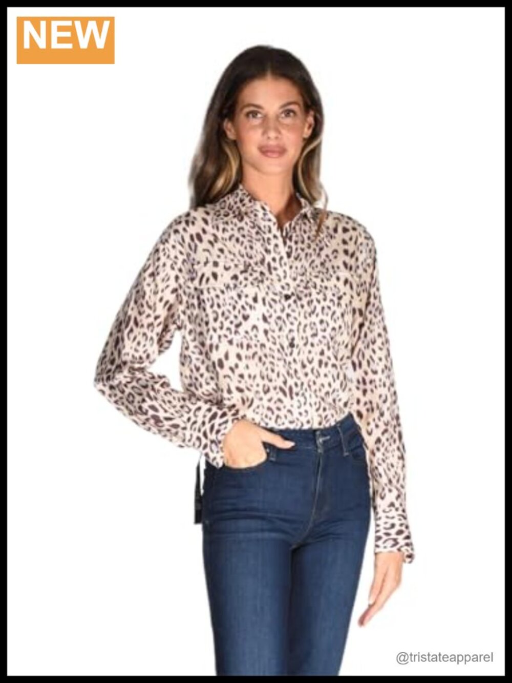 Silk Modal Long Sleeve Printed Button Down Shirt